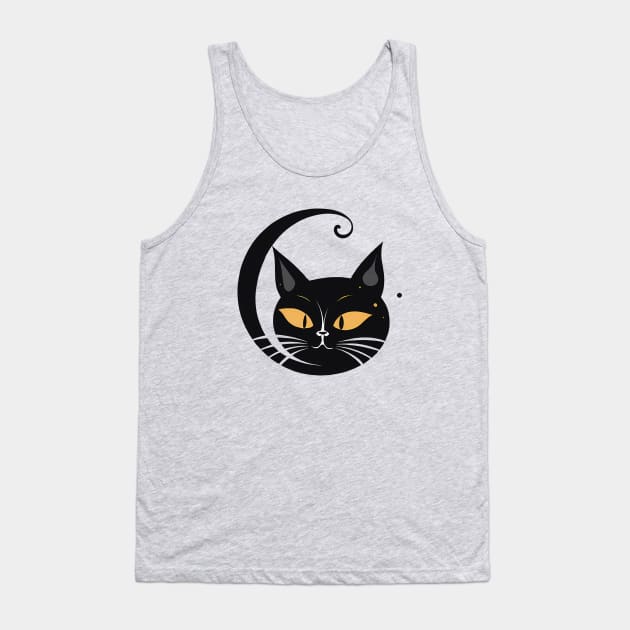 Black cat with orange eyes Tank Top by KOTYA